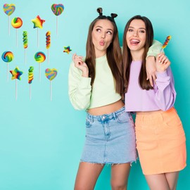 Fruidles Swirl and Twist Rainbow Lollipop and Ring Mix, Assorted Flavors, Great for Birthday Parties, Events, and Goody Bag Fillers, Party Favors, Individually Wrapped Suckers (12-Pack)