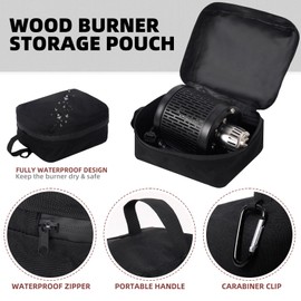 Waterproof Cover for Gozney Roccbox Pizza Oven with Separate Wood Burner Storage Pouch, Large Top Pocket for Gozney Pizza Oven Accessories, Portable and Easy Transporting (Cover Only)