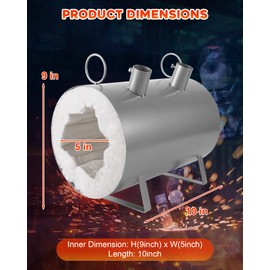 Garvee Stainless Steel Propane Double-Head Forging Furnace - Efficient Heating for Blacksmith, DIY Hobbyist & Artists