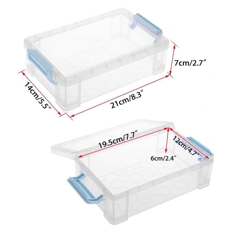 BTSKY Pack of 4 Stackable Transparent Pen Boxes, Office Supplies