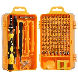 115 en 1 juego de desarmador electronico, juego de desarmadores con caja de almacenamiento, se puede utilizar para reparaciones computadoras, cámaras, muebles y otros productos. (amarillo)…