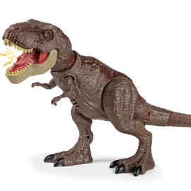 HAYXUN T Rex Action Figure Dinosaur Toys for Kids- Tyrannosaurus Rex Toy with Continuing Head Strike, Snapping Chomp Attack, Roar Sound, Light Up, Tail Flick Attack, Birthday, for Kids 3-8