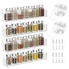 PMMASTO Adhesive Acrylic Spice Rack Organizer for Wall with 2