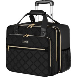 Ytonet Rolling Briefcase for Women, Extra Large Rolling Laptop Bag Fits 18 Inch Laptop, Rolling Computer Bag with wheels for Work Travel College Business Overnight Wife Mom Teacher，Black