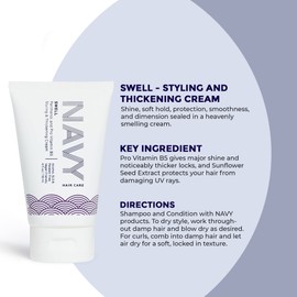 NAVY Swell Hair Styling and Thickening Cream for Voluminous Looks | 4 oz / 118 mL Hair Thickening Cream for Men & Women | Perfect for Thin, Flat, Fine or Weak Hair
