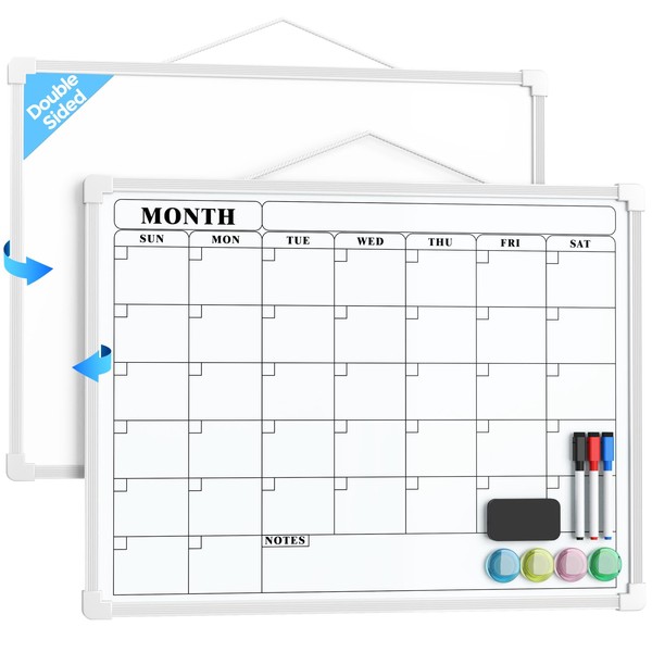 MaxGear MaxGear Monthly Calendar Dry Erase Board for Wall, 16"x12"