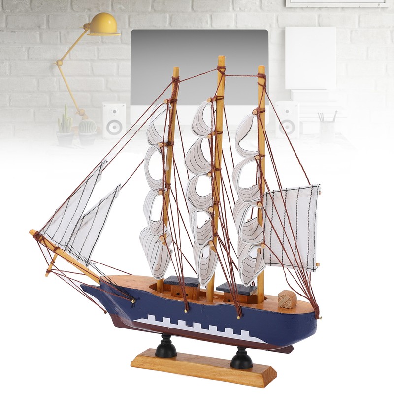Model Ship Mediterranean Style High Density Natural Pinewood Durable Vibrant