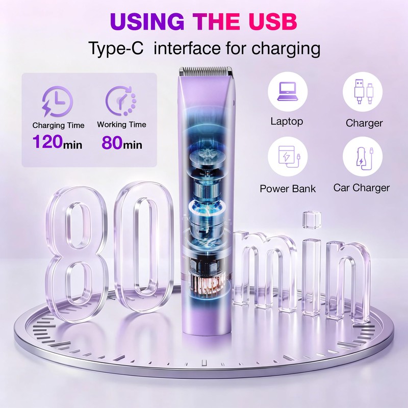 2-in-1 Bikini Trimmer for Women, Electric Razor, Waterproof Bikini Shaver