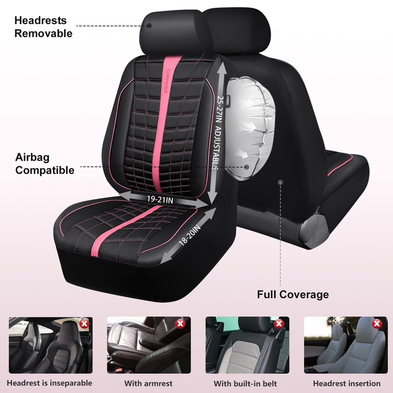 CAR PASS 3D Air Mesh Seat Covers for Car, Leather