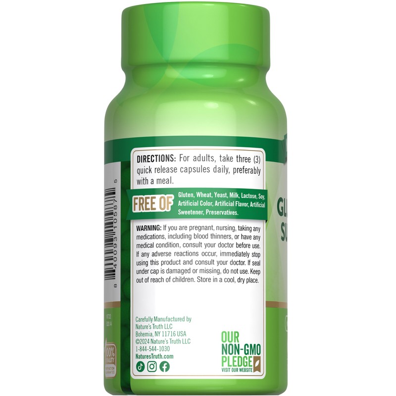 Nature's Truth Glucosamine Sulfate Capsules | 3000mg | 60 Count