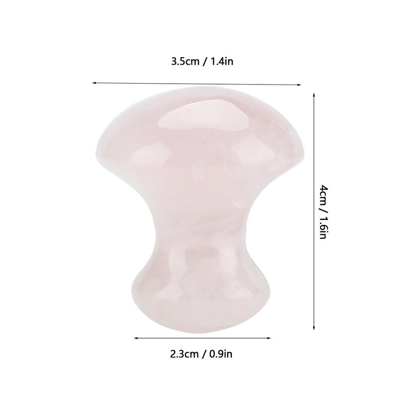 Akozon Tool Natural Rose Quartz Crystal Massage Stone Mushroom Shaped