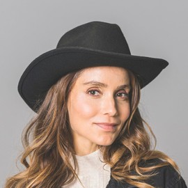 Lipodo Cowboy Hat Women/Men - Wool Felt Western Hat - Made in Italy - Felt Hat with Mouldable Brim - Outdoor Hat with Leather Strap - Felt Hat - Summer/Winter, olive