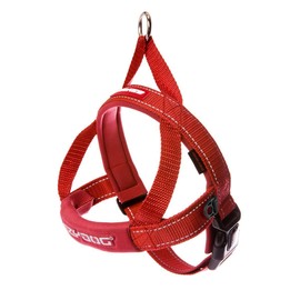 EzyDog Quick Fit Dog Harness – No Pull Harness for Training, Everyday Walking, and Easy Control - Adjustable Fit, Reflective, and Padded (Small, Red)