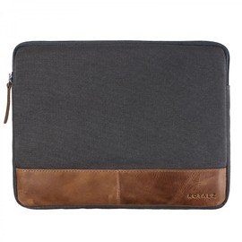 ROYALZ Universal Canvas Case for Tablets 8.9 Inch - 10 Inch (Tablets up to Max: 24 cm x 17 cm x 1.5 cm) Design Tablet Sleeve Case Made of Canvas Grey/Cowhide Brown