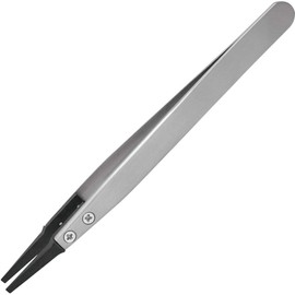 Engineer ESD Tweezers, Anti-Static Electricity, Flat Type, 4.9 inches (125 mm), PTZ-46