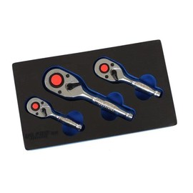 US PRO INDUSTRIAL Stubby Short Ratchet Socket Wrench Set 90 Tooth Reversible 1/4'' 3/8'' 1/2''Dr (4224)