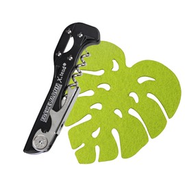 Fackelmann Set Cavatappi Apribottiglie X-Tend e Sottobicchiere in feltro 4 pezzi, cavatappi leva e taglia capsule, per tutti i tipi di bottiglia di vino
