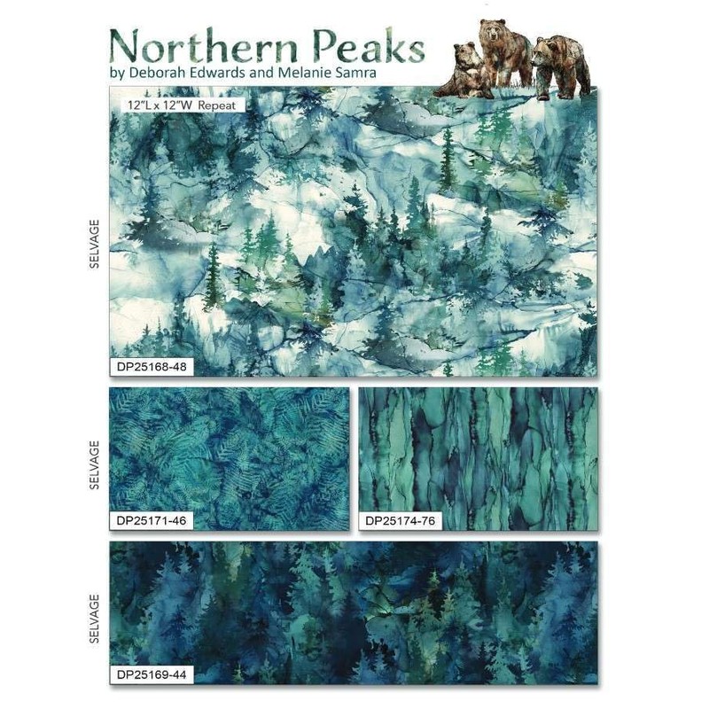 Northcott Northern Peaks 32.5" Bear Scenic Panel Pine/Multi