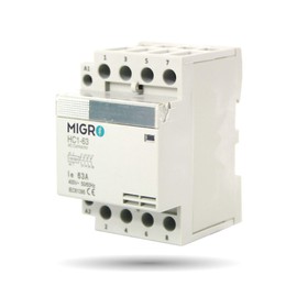 Migro 4 Pole, 60 AMP, 110/120 VAC Normally Open Coil Heavy Duty AC Contactor Replaces Virtually All Residential 4 Pole Models