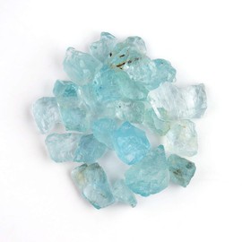 OdrillionGems 50cts Natural Raw Aquamarine Gemstones, DIY Jewelry Making, Wire Wrapping, Chakra Healing Crystals, Loose Wholesale Lot Supplies, 18 to 20pcs