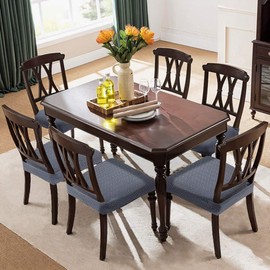 Fuloon Super Fit Stretch Dining Chair Covers, Spandex Lattice Jacquard Removable Washable Chair Slipcovers for Hotel Dining Room Ceremony Banquet Wedding Party Décor