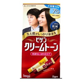 Bigen Cream Tone Hair Dye 7G Natural Black Brown 40g / 비겐크림톤 염색제 7G 자연흑갈색 40g