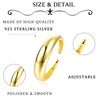 ZELORES Sterling Silver Chunky Rings for Women Gold Open Knuckle