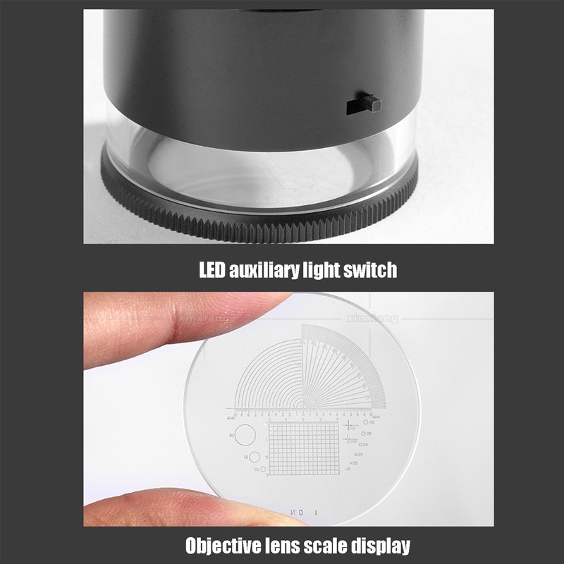 10X Loupe Measuring Magnifier 6LED Illuminated Jewelry Magnifying Glass USB