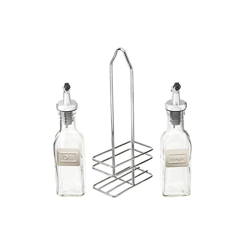 CUISINOX Cruet Oil and Vinegar Bottles Set with Dripless Spouts