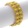 neXxtten Gold Tone Metal Rhinestone Stretch Bracelet ESB4482-YEL
