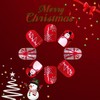 Christmas Press on Nails Short Square French Tip Fake Nails