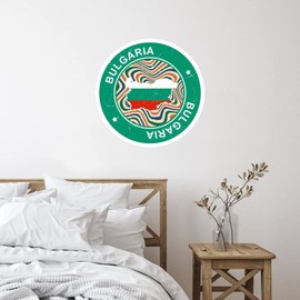 Vinyl Wall Quotes Stickers Bulgaria Custom Lettering Wall Stickers Home Decorations International Flag Bunting Banner Wall Decals Stickers for Garage Laptop School Doors 18in