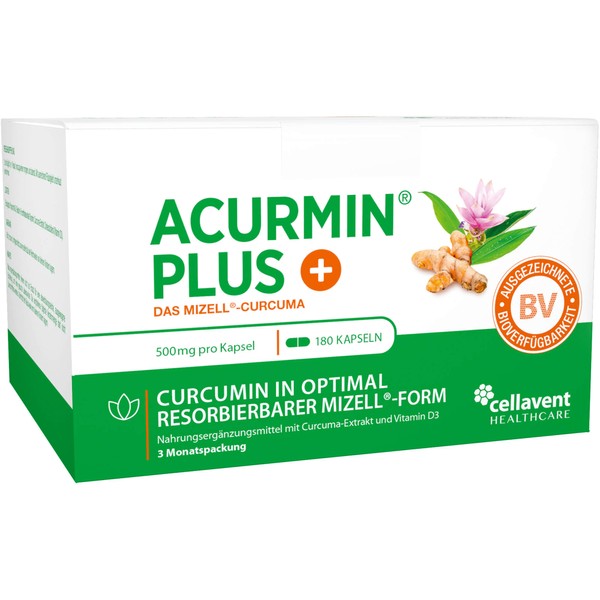 ACURMIN Plus Mizell-Curcuma Kapseln, 180 pcs. Capsules