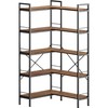 Huuger 5 Tier Bookshelf, L Shaped Corner Bookshelf with 10
