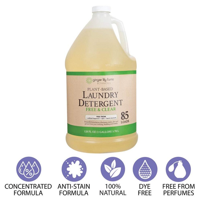 Ginger Lily Farms Botanicals Plant-Based Liquid Laundry Detergent, Free &