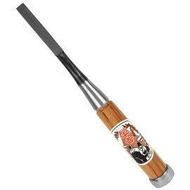 千吉銅賞 ノミ 追入のみ 刃巾9mm 木工用 鋼付 赤樫柄 奥行2×高さ22×幅2.5cm