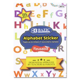 BAZIC Alphabet Sticker Book 175+ Stickers, A to Z, DIY Sentences Birthday Christmas New Year Greeting Cards, Gift for Kids Teacher Classroom, 1-Pack