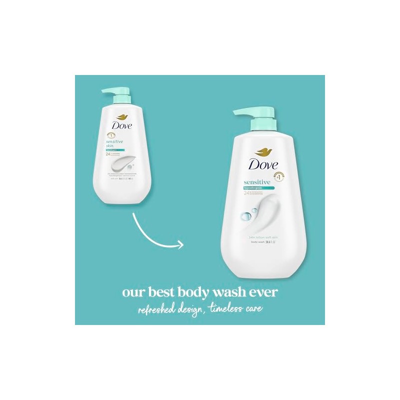 Dove Body Wash, Sensitive Skin Pump 30.6 Ounce