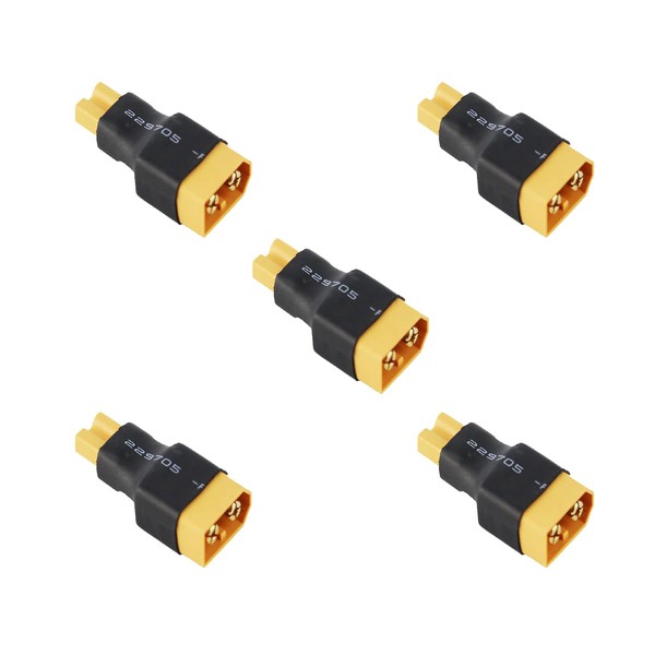Boladge 5pcs XT30 Plug Female Connector to XT60 Plug Male