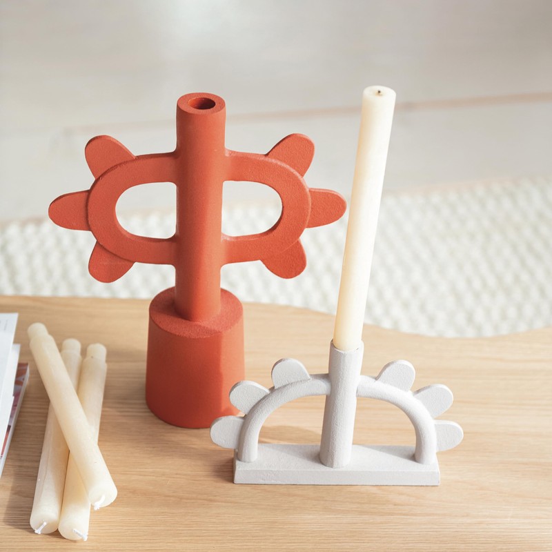 Bloomingville Scalloped Taper Candleholder, White