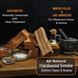 Smoke'n Splits by Tiny Timbers USDA Grade Kiln Dried Hardwood Cooking Chunks for Smokers & BBQ Grills | 5" Short Splits | USA Sourced | 6 lb. | 400+ cu. in. | Apricot