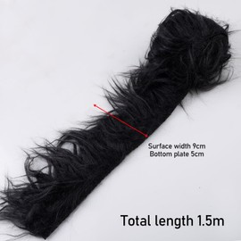 Pack of 6 Faux Fur Borders, 5 x 150 cm Faux Fur Ribbon Fur Fabric, Crafts, Fur Fabric Cuts, Fluffy Faux Fur for Gnome Beard Santa Hair Dwarf DIY Decoration Christmas Faux Fur Ribbon