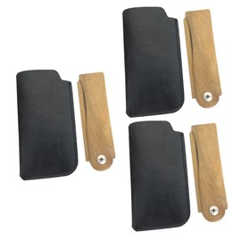 FOMIYES 3sets Wooden Sandalwood Beard Comb Double Sided Hair Comb Brush Folding Pocket