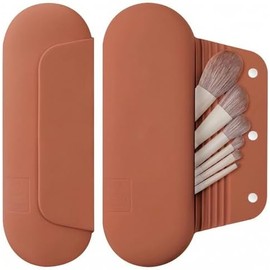 Makeup Brush Holder Travel, Compact Lightweight Accessory for Travel and Daily Use - AGIKET Silicone Makeup Brush Holder