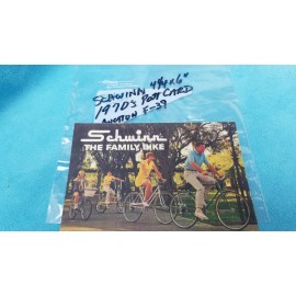 SCHWINN KRATE STINGRAY 1970 BICYCLE POST CARD W / LEMON PEELER  FAMILY BIKE F39