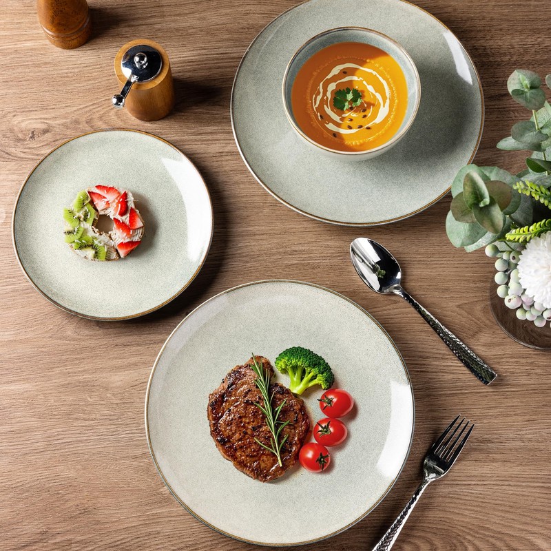 AmorArc Ceramic Dinnerware Sets for 6, 18 Pieces Handpainted Plates