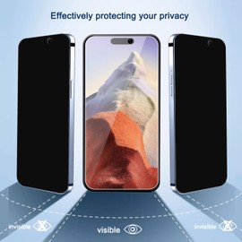 Ailun 3Pack Privacy Screen Protector for iPhone 15 Plus [6.7 inch]+3Pack Camera Lens Protector with installation frame,Dynamic Island Compatible,Anti Spy Private Tempered Glass[9H Hardness]