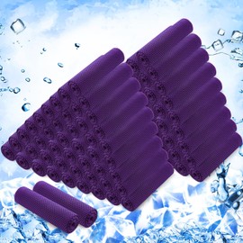 Hosuly 100 Pack Cooling Towels, 40"x12" Cooling Towels for Neck and Face Breathable Soft Chilly Sweat Rag Microfiber Sport Rags for Gym Yoga Golf Running (Purple)