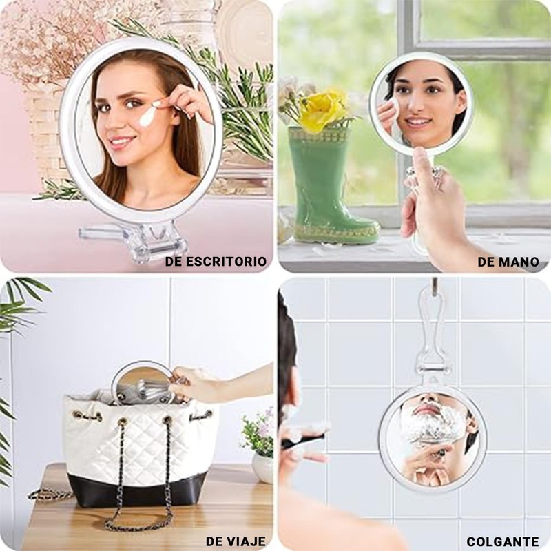 Timotech Espejo de Mano con Aumento 20X y 1X Espejo