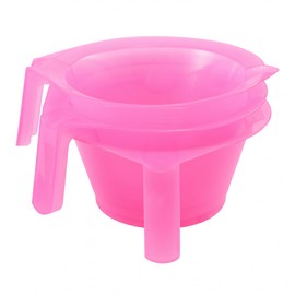KALLORY 3PCS Hair Dye Bowl, Plastic Hair Color Mixing Bowls with Handle, Color Mixing Bowls for Professional Hairstylist, Stackable DIY Hair Coloring 